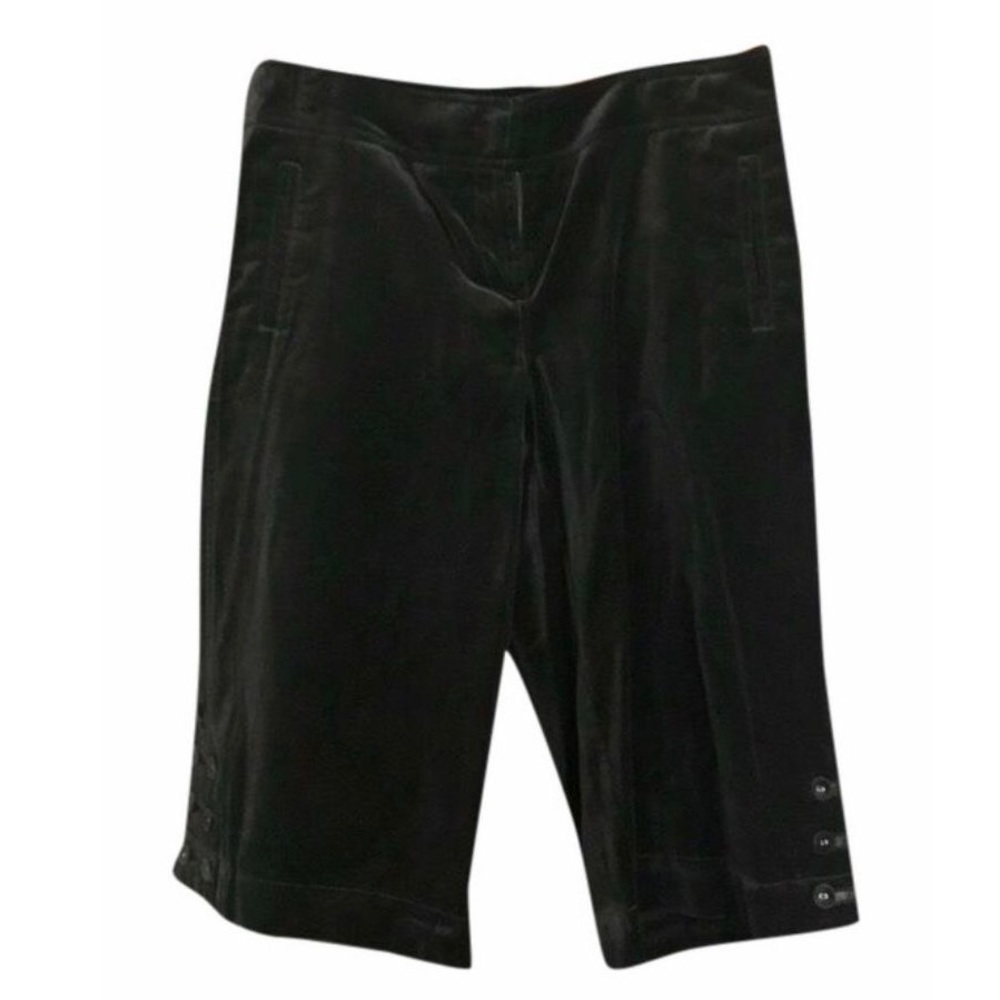 Ann Taylor LOFT Black Velvet Cropped Pants Size 8